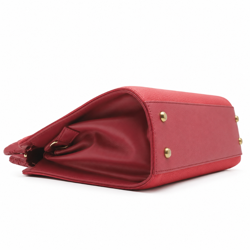 Red Braided Handle Bag