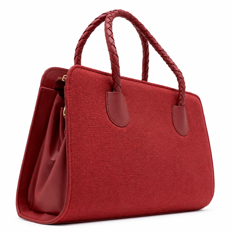 Red Braided Handle Bag