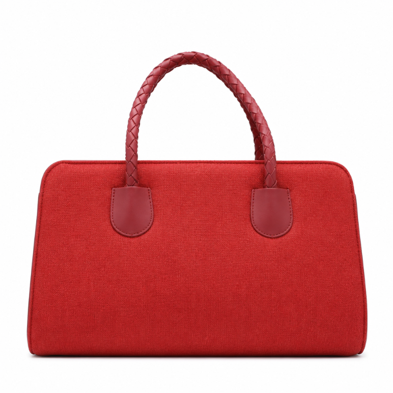 Red Braided Handle Bag