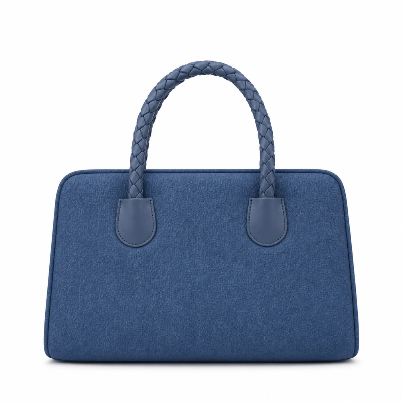 Blue Braided Handle Bag