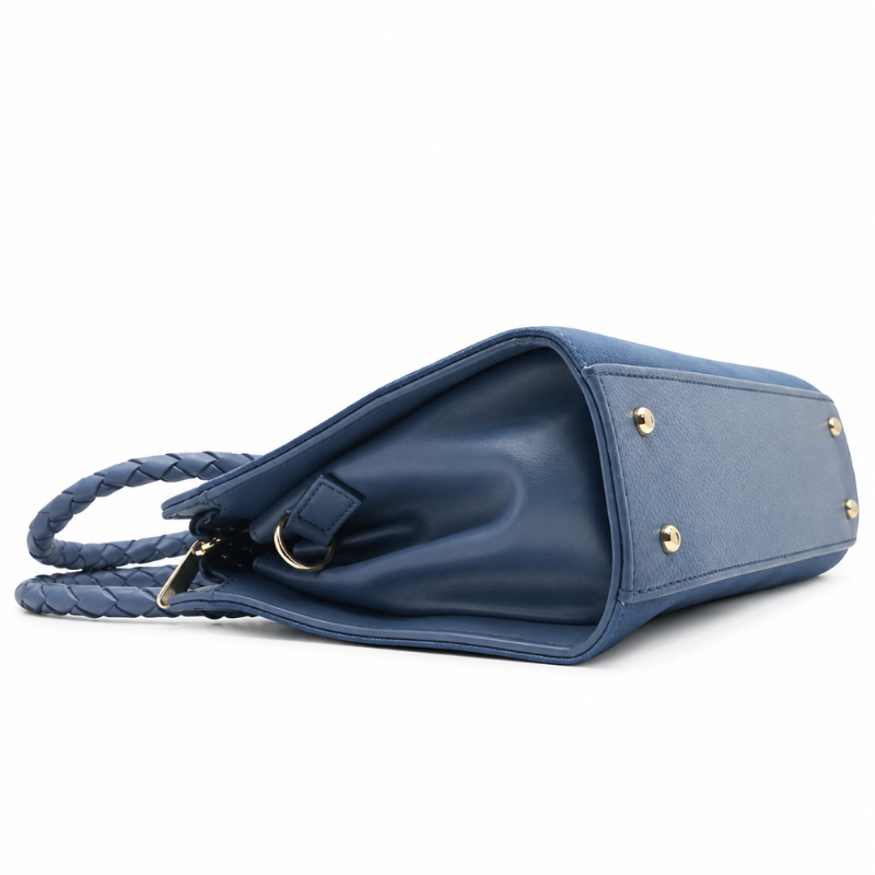 Blue Braided Handle Bag