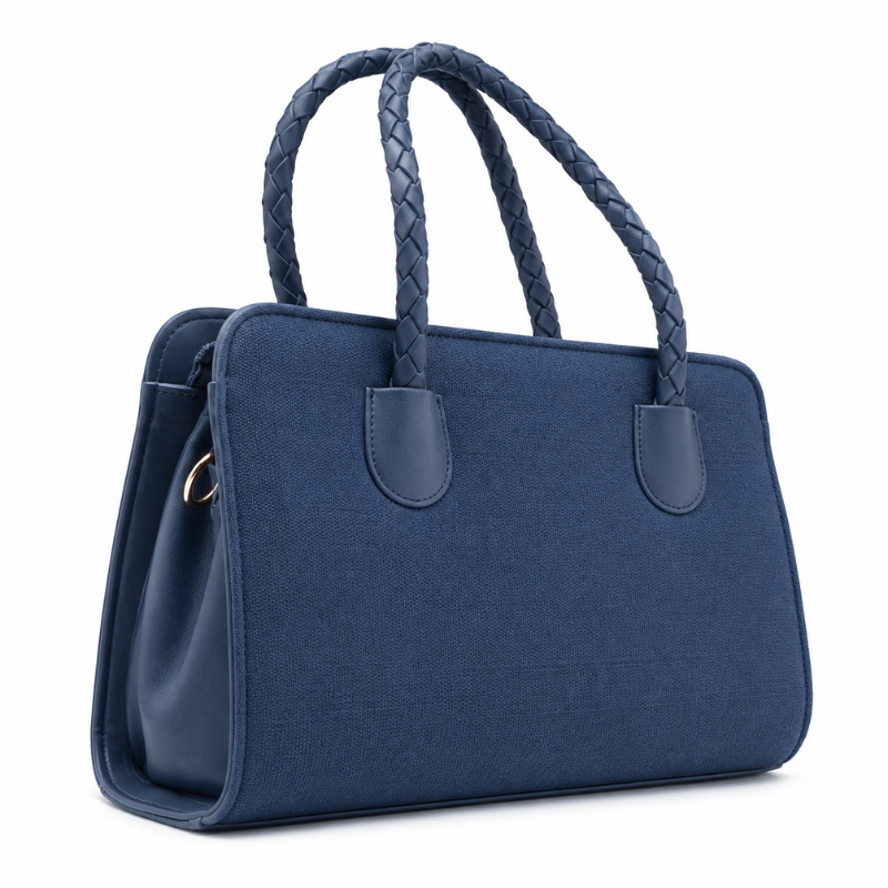 Blue Braided Handle Bag
