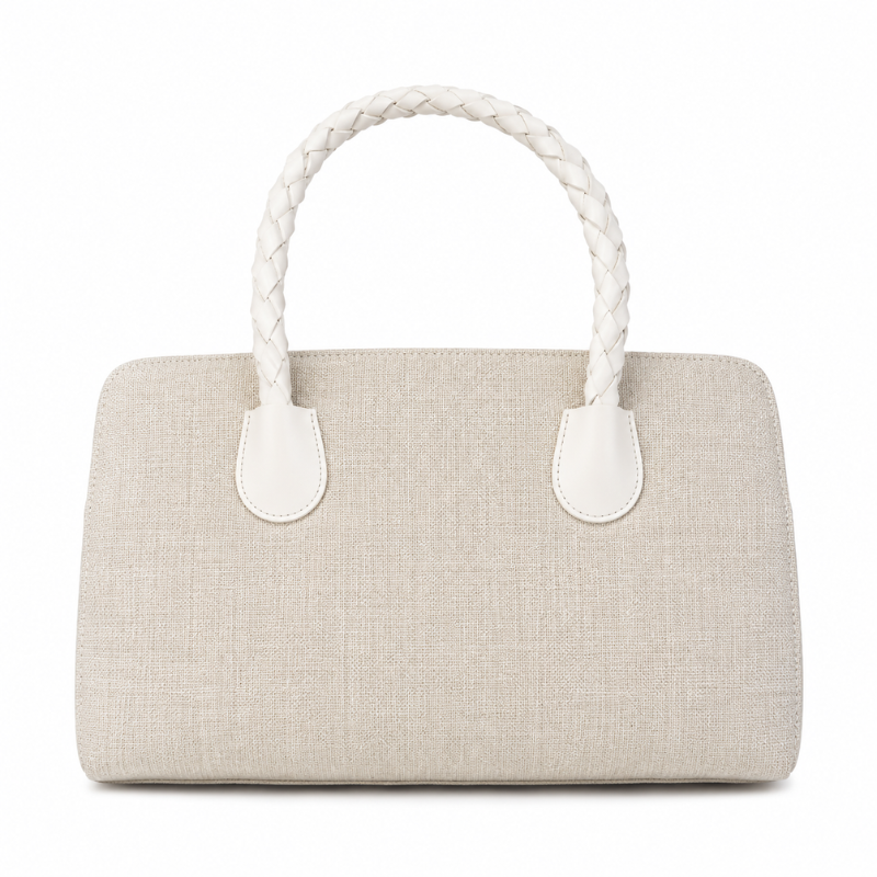 Ivory Braided Handle Bag