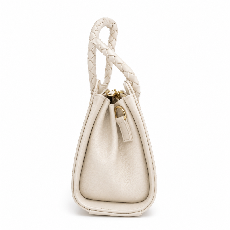 Ivory Braided Handle Bag