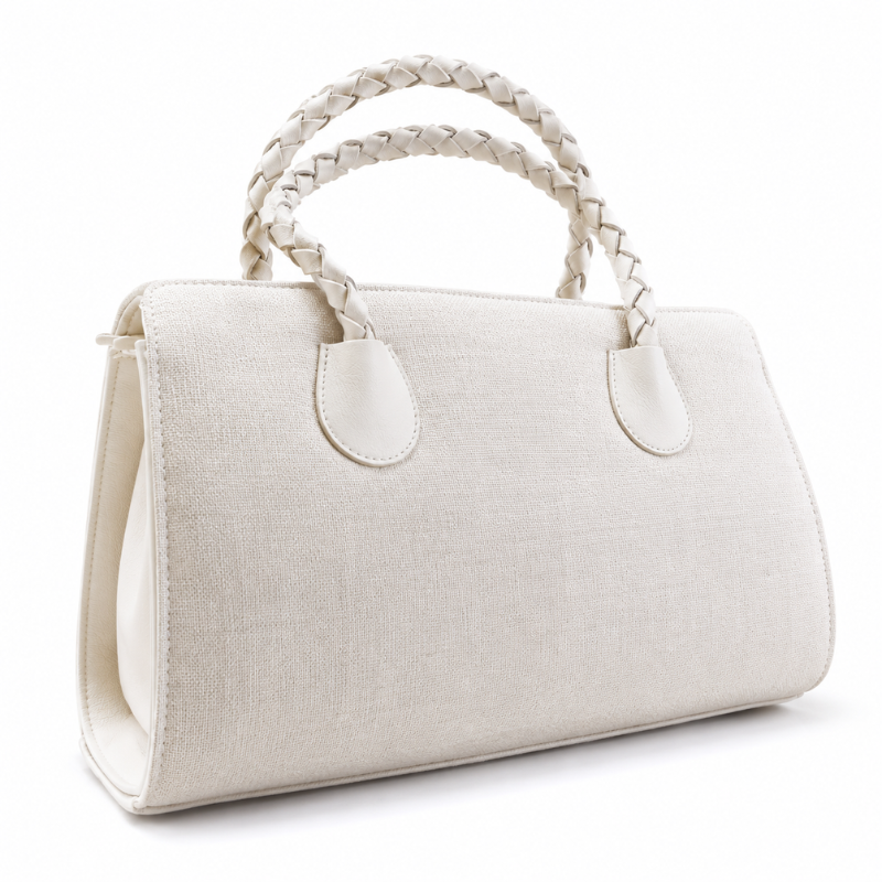 Ivory Braided Handle Bag