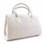 Ivory Braided Handle Bag