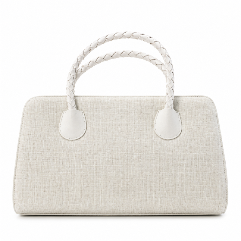 Ivory Braided Handle Bag